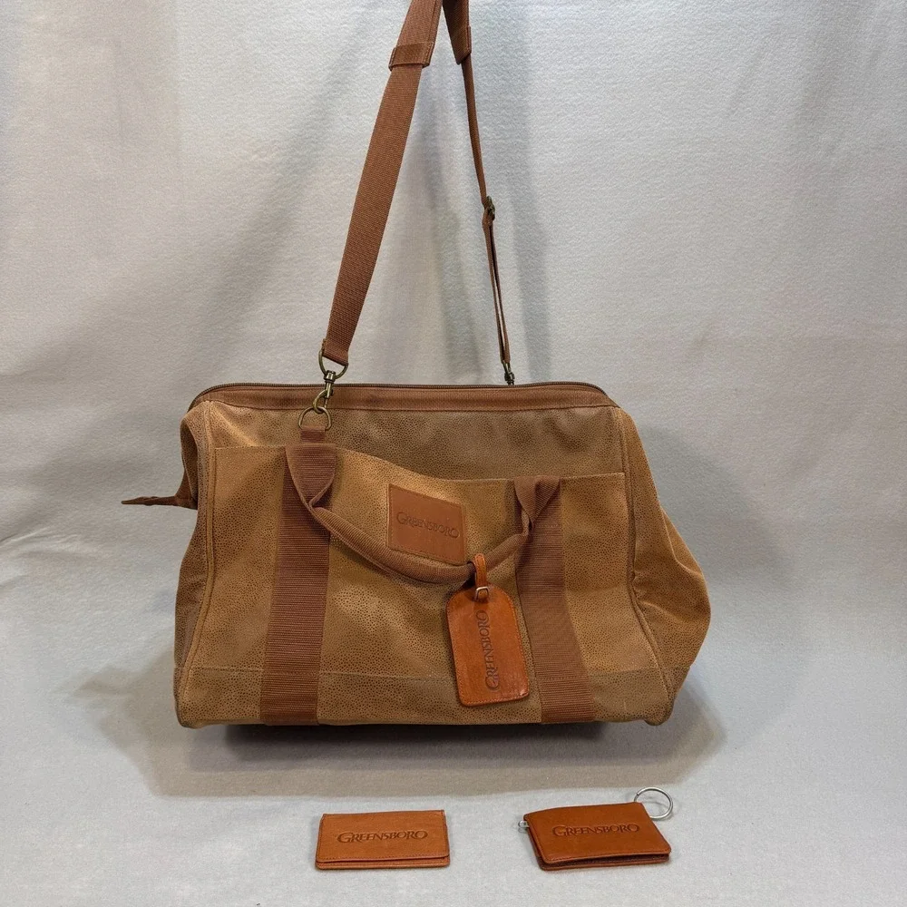 Vintage Greensboro Duffel Bag Set w/ Wallet & Keychain – 1990s Promo Travel Gear